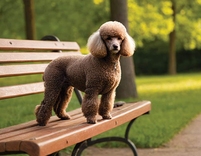 barboncino su panchina